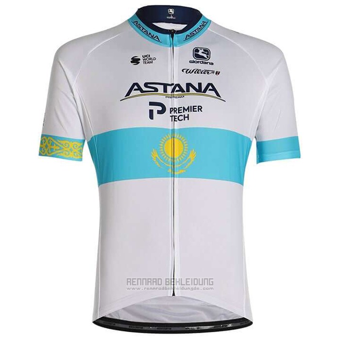 2020 Fahrradbekleidung Astana Champion Kasachisch Trikot Kurzarm und Tragerhose